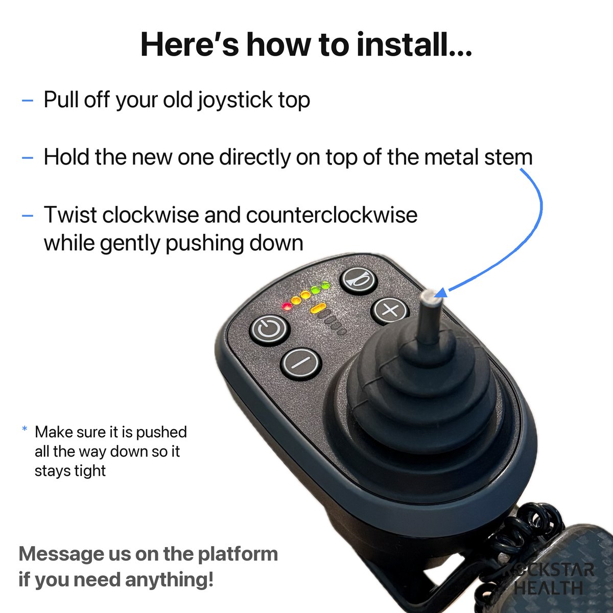 How to install the joystick topper